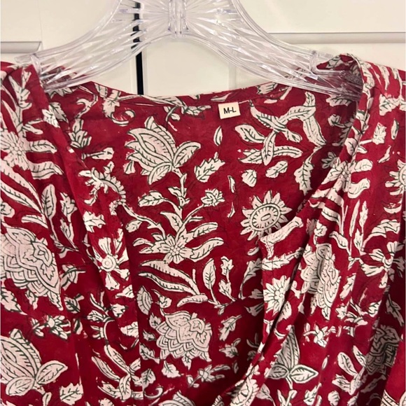 Floral block print Kyra cotton midi dress - Picture 3 of 3